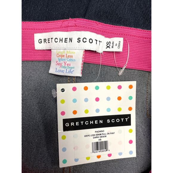 GRETCHEN SCOTT NEW Gripeless Denim Pull On Pants Dark Denim Blue Size XS - Picture 9 of 12